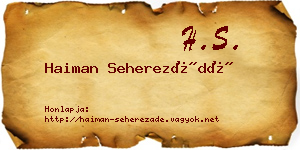 Haiman Seherezádé névjegykártya